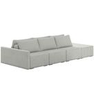 Sofá Ilha Modular Para Sala 342cm com Puff Dublin K01 Linho Cinza - Lyam Decor Sofá Ilha Modular Para Sala 342cm com Puff Dublin K01 Linho Cinza - Lyam Decor