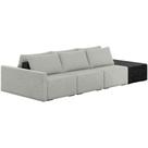 Sofá Ilha Modular Para Sala 342cm com Puff Dublin K01 Linho Cinza TB7134 e Sintético Preto TF7036 Sofá Ilha Modular Para Sala 342cm com Puff Dublin K01 Linho Cinza TB7134 e Sintético Preto TF7036