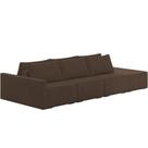 Sofá Ilha Modular Para Sala 342cm Com Puff Dublin K01 Veludo Marrom - Lyam Decor