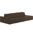 Sofá Ilha Modular Para Sala 342cm com Puff Dublin K01 Veludo Marrom - Lyam Decor