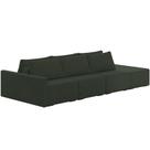 Sofá Ilha Modular Para Sala 342cm com Puff Dublin K01 Veludo Verde - Lyam Decor
