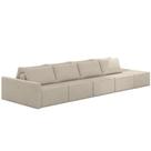 Sofá Ilha Modular para Sala 392cm com Puff Dublin K01 Linho Bege - Lyam Decor Sofá Ilha Modular para Sala 392cm com Puff Dublin K01 Linho Bege - Lyam Decor