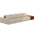 Sofá Ilha Modular Para Sala 392cm com Puff Dublin K01 Linho Bege Sintético Caramelo - Lyam Decor Sofá Ilha Modular Para Sala 392cm com Puff Dublin K01 Linho Bege Sintético Caramelo - Lyam Decor