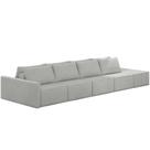 Sofá Ilha Modular Para Sala 392cm com Puff Dublin K01 Linho Cinza - Lyam Decor Sofá Ilha Modular Para Sala 392cm com Puff Dublin K01 Linho Cinza - Lyam Decor