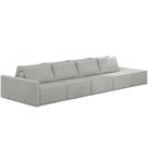 Sofá Ilha Modular para Sala 392cm com Puff Dublin K01 Linho Cinza - Lyam Decor