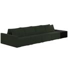 Sofá Ilha Modular Para Sala 392cm Com Puff Dublin K01 Veludo Verde E Sintético Preto - Lyam Decor Sofá Ilha Modular Para Sala 392cm Com Puff Dublin K01 Veludo Verde E Sintético Preto - Lyam Decor