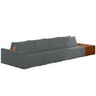 Sofá Ilha Modular Para Sala 432cm com Puff Dublin K01 Bouclê Cinza Sintético Caramelo - Lyam Decor Sofá Ilha Modular Para Sala 432cm com Puff Dublin K01 Bouclê Cinza Sintético Caramelo - Lyam Decor