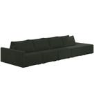 Sofá Ilha Modular Para Sala 432cm Com Puff Dublin K01 Veludo Verde