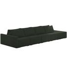 Sofá Ilha Modular Para Sala 432cm com Puff Dublin K01 Veludo Verde - Lyam Decor Sofá Ilha Modular Para Sala 432cm com Puff Dublin K01 Veludo Verde - Lyam Decor