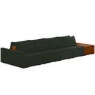 Sofá Ilha Modular Para Sala 432cm com Puff Dublin K01 Veludo Verde Sintético Caramelo - Lyam Decor Sofá Ilha Modular Para Sala 432cm com Puff Dublin K01 Veludo Verde Sintético Caramelo - Lyam Decor