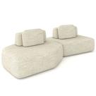 Sofá Ilha Modular Para Sala Living Orgânico 305cm Angra K01 Linho Champanhe - Lyam Decor Sofá Ilha Modular Para Sala Living Orgânico 305cm Angra K01 Linho Champanhe - Lyam Decor