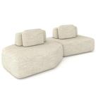 Sofá Ilha Modular Para Sala Living Orgânico 305cm Angra K01 Linho Champanhe - Lyam Decor Sofá Ilha Modular Para Sala Living Orgânico 305cm Angra K01 Linho Champanhe - Lyam Decor