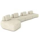 Sofá Ilha Modular Para Sala Living Orgânico 620cm Angra K01 Linho Champanhe - Lyam Decor