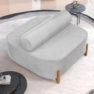 Sofá Ilha Orgânico Living Closet Evo 125cm 02 Lugares Veludo Cinza Claro - Abmaza