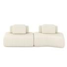 Sofá Ilha Sala de Estar Dakota 2 Módulos 316cm Encostos Almofadas Soltas Bouclê OffWhite G33 - Gran Belo