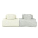 Sofá Ilha Sala de Estar Dakota 2 Módulos 316cm Encostos Almofadas Soltas Linho OffWhite/Cinza G33 - Gran Belo