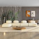 Sofá Ilha Sala de Estar Dakota 4 Módulos 626cm Encostos Almofadas Soltas Bouclê OffWhite G33 - Gran Belo