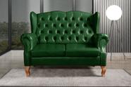 Sofá Imperador Namoradeira Chesterfield Retrô Colonial Verde Sofá Imperador Namoradeira Chesterfield Retrô Colonial Verde