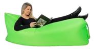Sofá Inflável Puff Verde Impermeável Para Praia Camping