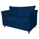 Sofá Isis 2 Lugares Suede Azul Marinho - Vallisa Decor