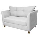 Sofá Isis 2 Lugares Suede Branco - Vallisa Decor