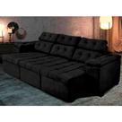 Sofá Itália 2,50 m Retrátil Reclinável Suede Preto - Sofá na Web