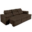 Sofá Itália 3 lugares Reclinável e Retrátil 2,55 metros Suede Café - Sofá na Web Sofá Itália 3 lugares Reclinável e Retrátil 2,55 metros Suede Café - Sofá na Web