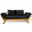 Sofá Japão Futon Acquablock Branco Off Madeira Cor Mel Sofá Japão Futon Acquablock Branco Off Madeira Cor Mel