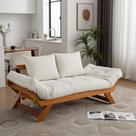Sofá Japão Futon Acquablock Branco Off Madeira Cor Mel