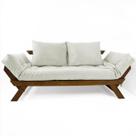 Sofá Japão Futon Acquablock Branco Off Madeira Imbuia