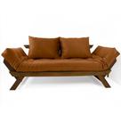 Sofá Japão Futon Caramelo Em Madeira Maciça Imbuia