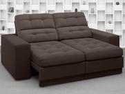 Sofá Jobim 1,70m Assento Retrátil e Reclinável Velosuede Chocolate - NETSOFAS Sofá Jobim 1,70m Assento Retrátil e Reclinável Velosuede Chocolate - NETSOFAS