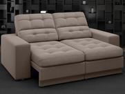 Sofá Jobim 1,70m Assento Retrátil e Reclinável Velosuede Marrom - NETSOFAS Sofá Jobim 1,70m Assento Retrátil e Reclinável Velosuede Marrom - NETSOFAS
