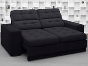 Sofá Jobim 1,70m Assento Retrátil e Reclinável Velosuede Preto - NETSOFAS Sofá Jobim 1,70m Assento Retrátil e Reclinável Velosuede Preto - NETSOFAS