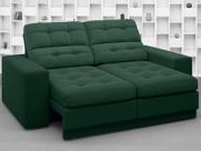 Sofá Jobim 1,70m Assento Retrátil e Reclinável Velosuede Verde - NETSOFAS