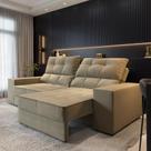 Sofá Larissa 3 Lugares Suede 210cm Sofá Larissa 3 Lugares Suede 210cm