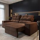 Sofá Larissa 4 Lugares Suede 230cm Sofá Larissa 4 Lugares Suede 230cm