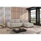 Sofá Linho 3 Lugares 264cm com Chaise Lado Direito Barra