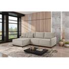 Sofá Linho 3 Lugares 264cm com Chaise Lado Esquerdo Barra