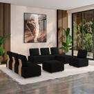 Sofá Liphis Sala de Estar Modulado Moderno Pés de Madeira Veludo Preto G45 - Gran Belo Sofá Liphis Sala de Estar Modulado Moderno Pés de Madeira Veludo Preto G45 - Gran Belo