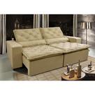 Sofá Lisboa. 2,52m Retrátil, Reclinável com Molas no Assento Tecido Suede