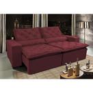 Sofá Lisboa 2,72m Retrátil, Reclinável, Molas no Assento Tecido Suede Velusoft Vinho - Cama InBox Sofá Lisboa 2,72m Retrátil, Reclinável, Molas no Assento Tecido Suede Velusoft Vinho - Cama InBox
