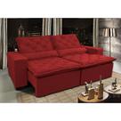 Sofá Lisboa 3,12m Retrátil, Reclinável, Molas no Assento Tecido Suede Velusoft Vermelho Cama InBox Sofá Lisboa 3,12m Retrátil, Reclinável, Molas no Assento Tecido Suede Velusoft Vermelho Cama InBox