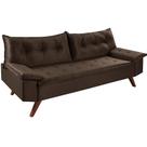 Sofá Lisboa Retrô 3 Lugares - Suede Marrom