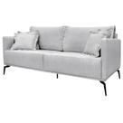 Sofa Liv 3 Lugares 220cm Pes Aço Linho 234 Grigio Ezz Sofa Liv 3 Lugares 220cm Pes Aço Linho 234 Grigio Ezz
