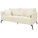 Sofa Liv 3 Lugares 220cm Pes Aço Linho 234 Perola Ezz Sofa Liv 3 Lugares 220cm Pes Aço Linho 234 Perola Ezz