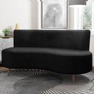 Sofá Living 2 Lugares 135cm Aang Pés Palito Veludo Preto G33 - Gran Belo