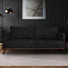 Sofá Living 2 Lugares 1,60m Atlantis Bouclê Preto Pés de Ferro - Pallazio