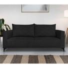 Sofá Living 2 Lugares 1,60m Horus Bouclê Preto Pés de Aço