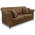 Sofá Living 2 Lugares 1,60m Vênus Suede Caramelo Pés Castanho - Pallazio